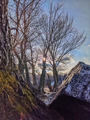 sunset over the lake relax on the nature