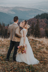 bride and groom on their wedding day