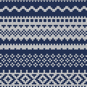 Knitted seamless decorative fair isle pattern