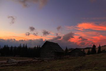 sunset in the mountains