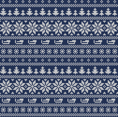 Winter knitted decorative Norwegian pattern