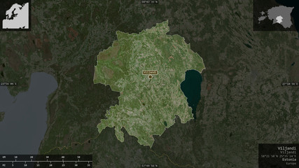 Viljandi, Estonia - composition. Satellite