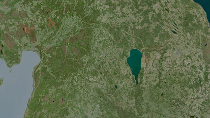 Viljandi, Estonia - outlined. Satellite