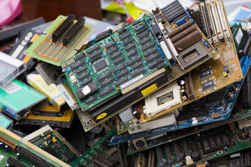 Computer parts on flea market in Zagreb, Croatia