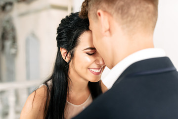 A couple of newlyweds are happy and in love