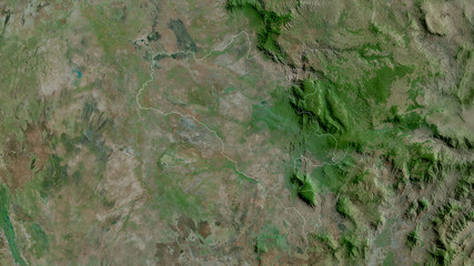 Gambela Peoples, Ethiopia - outlined. Satellite