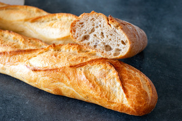 French bread. French baguettes. 