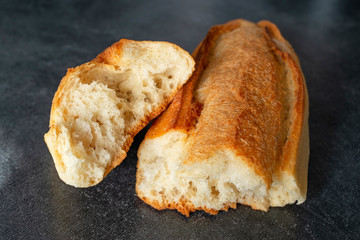 French bread. French baguettes. 