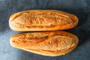 French bread. French baguettes. 