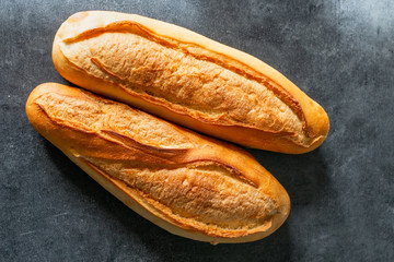 French bread. French baguettes. 