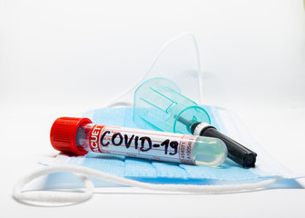 COVID- 19. Corona virus disease. Blood test. Stop dangerous Chinese virus COVID-19.Laboratory sample of blood testing for diagnosis new Corona virus infection.