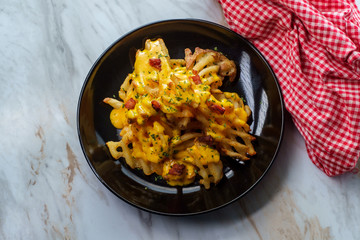 Bacon Cheese Waffle Fries