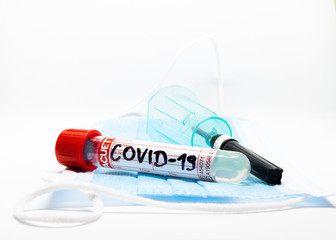 COVID- 19. Corona virus disease. Blood test. Stop dangerous Chinese virus COVID-19.Laboratory sample of blood testing for diagnosis new Corona virus infection.
