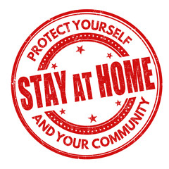Stay at home sign or stamp
