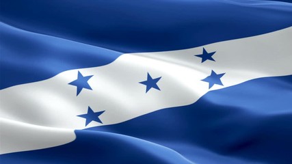 Honduras waving flag. National 3d Honduran flag waving. Sign of Honduras seamless loop animation. Honduran flag HD resolution Background. Honduras flag Closeup 1080p Full HD video for presentation