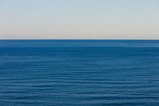 View of expansive ocean, horizon and sky at dusk, northern Oregon coast,Expansive seascape, horizon and sky at dusk