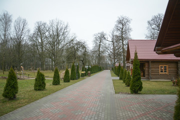 beautiful landscape in russian village