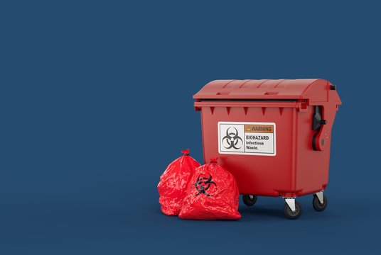 Red Garbage Bag Stock Photo - Download Image Now - Bag, Blue