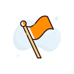 Fluttering Flag Vector Icon Filled Outline  style illustration.