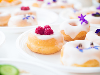 donut with fruit and flowers