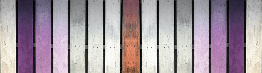 Purple pink white brown painted abstract wooden planks texture - wood background banner panorama