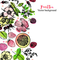 Plants Fruit Tea Graphic print.