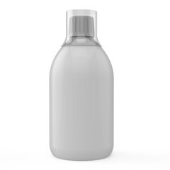 3d Illustration, White bottle mock-up on white background
