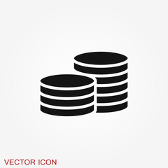 Investments icon. Graph growth graphics vector icon isolated on background