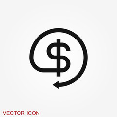 Investments icon. Graph growth graphics vector icon isolated on background
