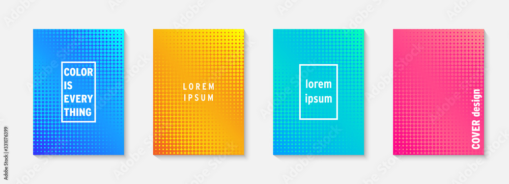 Poster set of minimal covers vector design. colorful gradient. cool modern gradient background design. cove