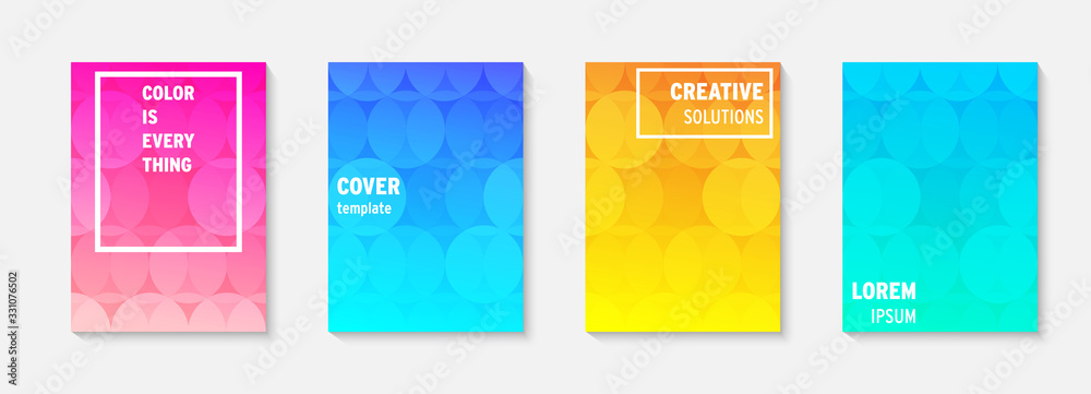 Leinwandbilder set of minimal covers vector design. colorful gradient. cool modern gradient background design. cove