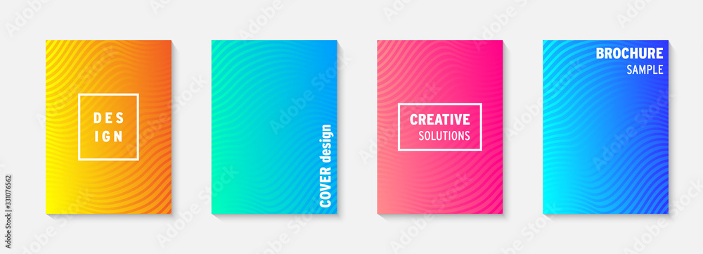 Leinwandbilder set of minimal covers vector design. colorful gradient. cool modern gradient background design. cove