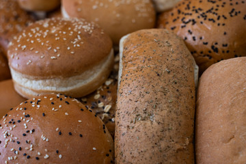 Hamburger buns Hot and tasty Burger bun fresh mix breads artisan