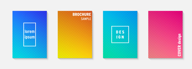 Set of minimal covers vector design. Colorful gradient. Cool modern gradient background design. Cover layout template. Minimal poster template. Modern abstract vector illustration. Geometric poster.