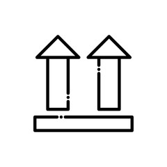 This Way Up Sign Vector Icon Line  style illustration.
