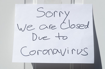Handwritten Coronavirus Sign of the Times