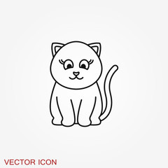 Kitty Vector Icon. Cat symbol isolated on background