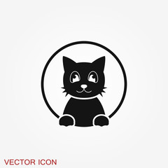 Kitty Vector Icon. Cat symbol isolated on background
