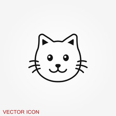 Kitty Vector Icon. Cat symbol isolated on background