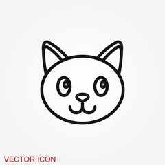Kitty Vector Icon. Cat symbol isolated on background