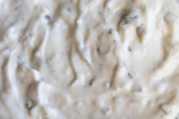 Milky background, texture surface of tar tar sauce.