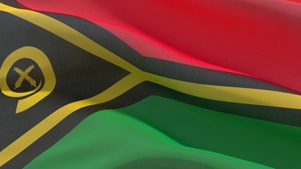 Waving flags of the world - flag of Vanuatu. 3D illustration.
