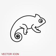 Vector Lizard icon on white background, Vector gecko