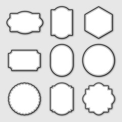 blank frame labels collection premium isolated on white background. vector illustration.