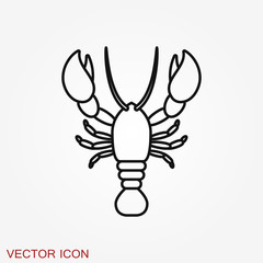 Lobster icon vector logo illustration isolated on background