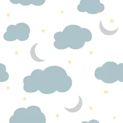 Fototapete Wolken Nahtloses Muster mit netten Wolken. Ornament für Textilien und Verpackung. Vektorhintergrund