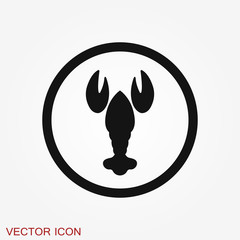 Lobster icon vector logo illustration isolated on background