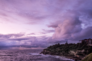 cloud drama and coastline at dawn