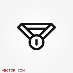Medal icon isolated on background. Vector illustration.