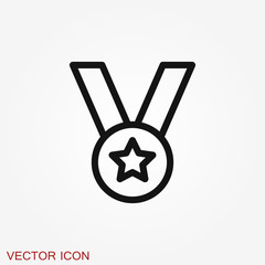 Medal icon isolated on background. Vector illustration.